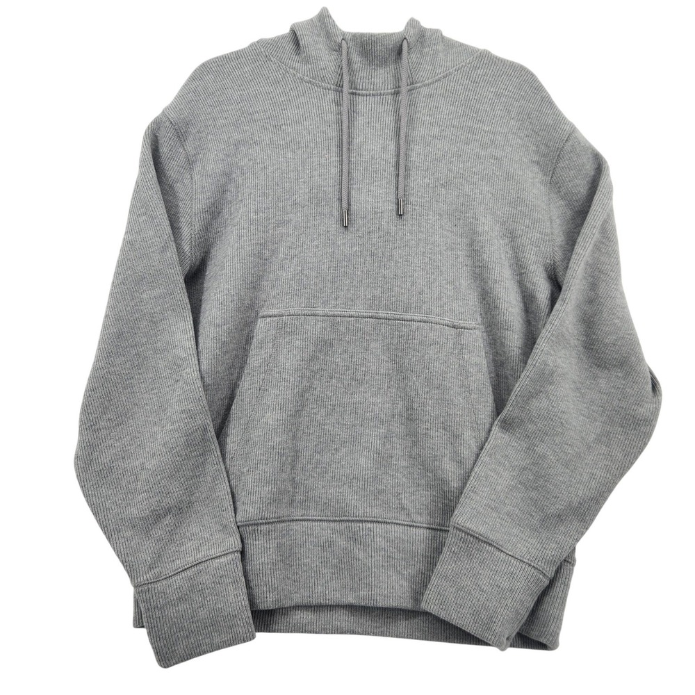 Banana Republic French Rib Hoodie Mens Medium Light Grey Pullover‎ 815018-01-1